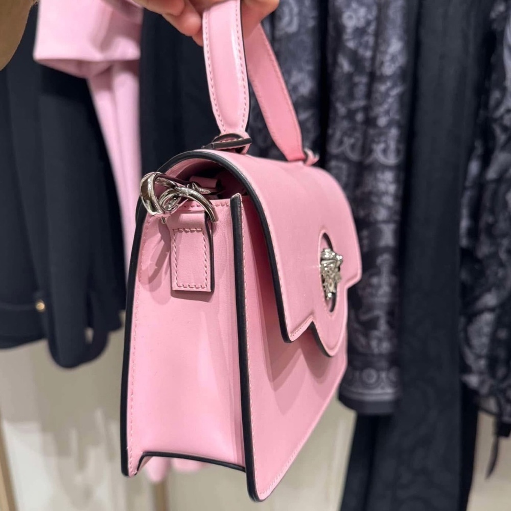VERSACE La Medusa Pink Top Handle Shoulder Calfskin Leather Handbag Box Dust bag - Picture 5 of 15